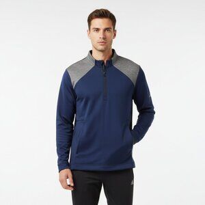 Adidas Blue & Gray Cold RDY Quarter Zip Up Golf Pull On Jacket L